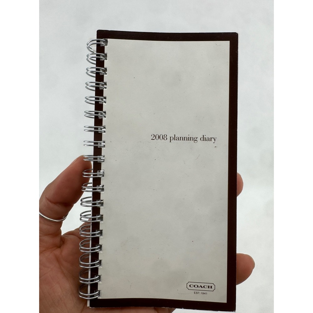 Vintage Coach 2008 Planning Diary Spiral Bound Notebook Brown White Logo